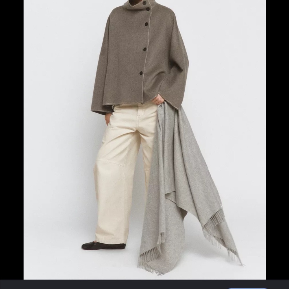 NWT - Zara Wool Blend Topstitched Jacket ZW collection